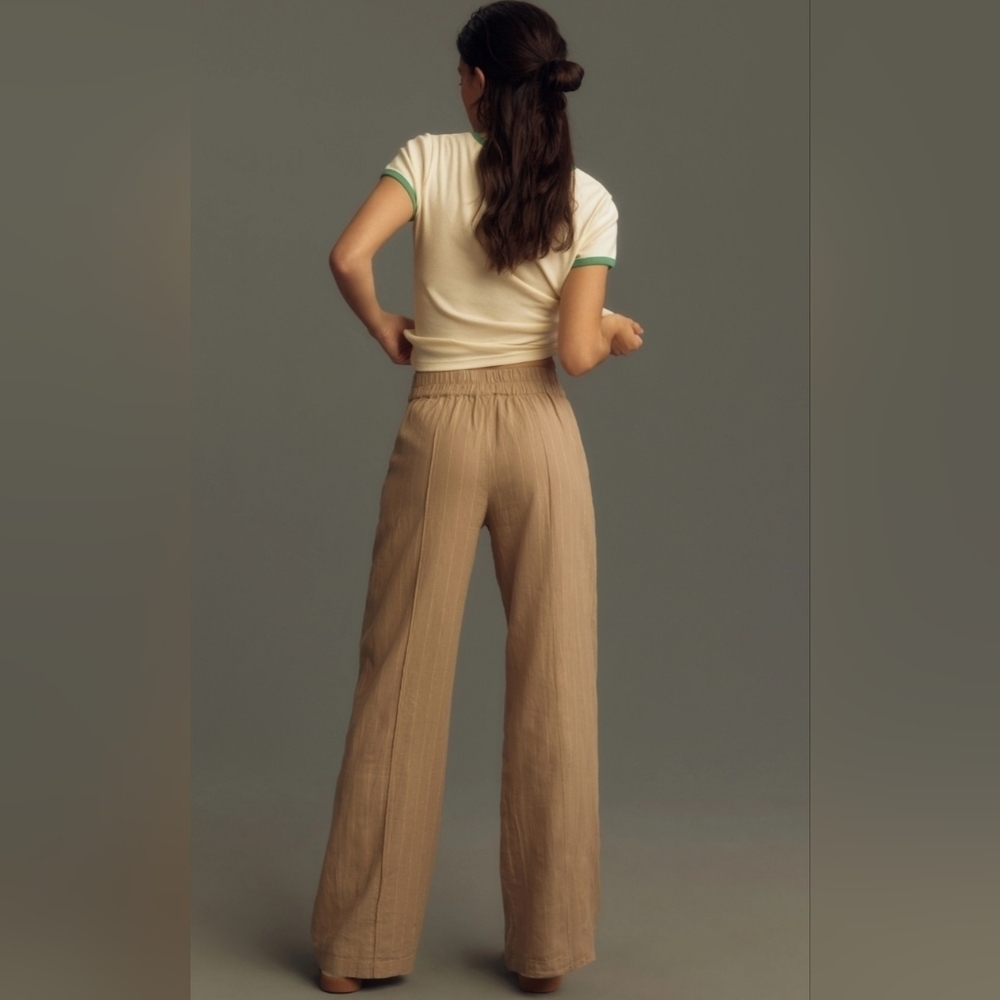 Young Fabulous & Broke Anthropologie Easton Wide Leg Linen Pants Preppy XS NWT - Picture 8 of 13